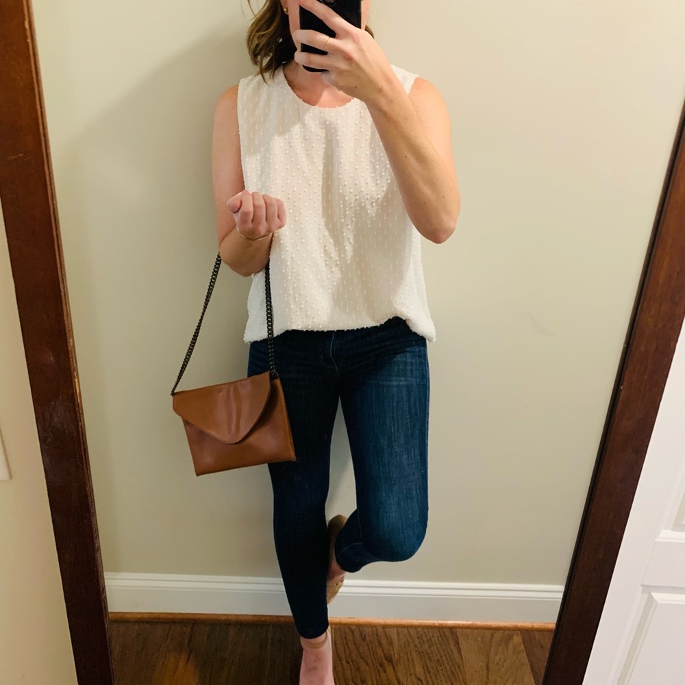 White Banana Republic tank.